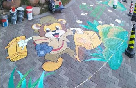 富川夏季画地面彩绘会遇到的问题