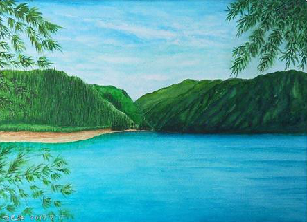 富川在墙绘中，如何绘画绿水青山？