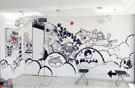 富川手绘墙并非传统涂鸦。